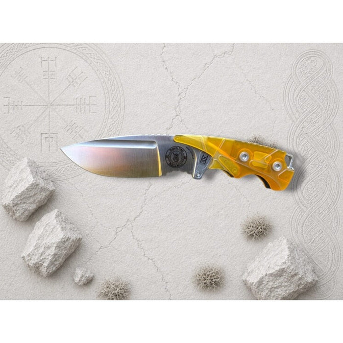 Nano Valhalla Droppoint folding knife with Ultem handle