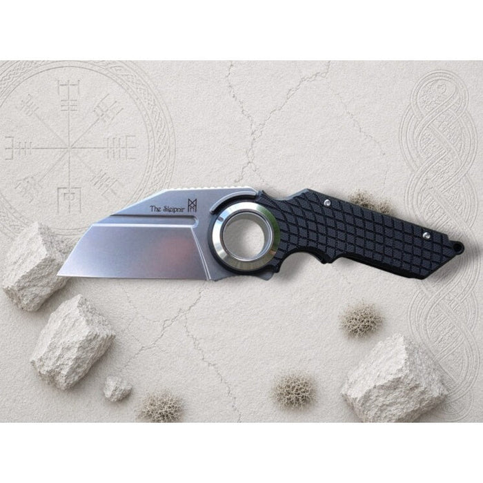 Sleipnir folding knife in Black, open