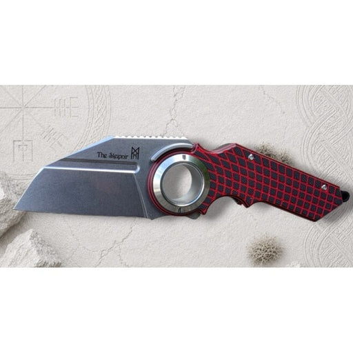 Sleipnir folding knife in Black-Red, open